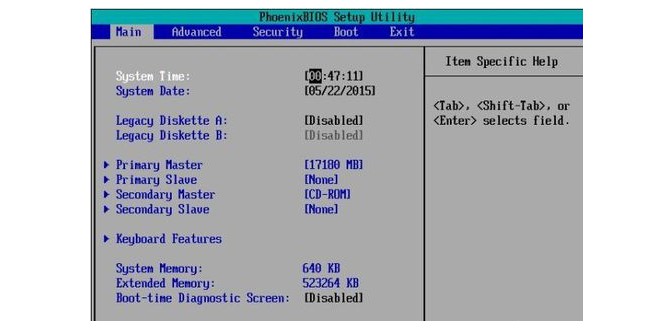 2、phoenix bios設置界面